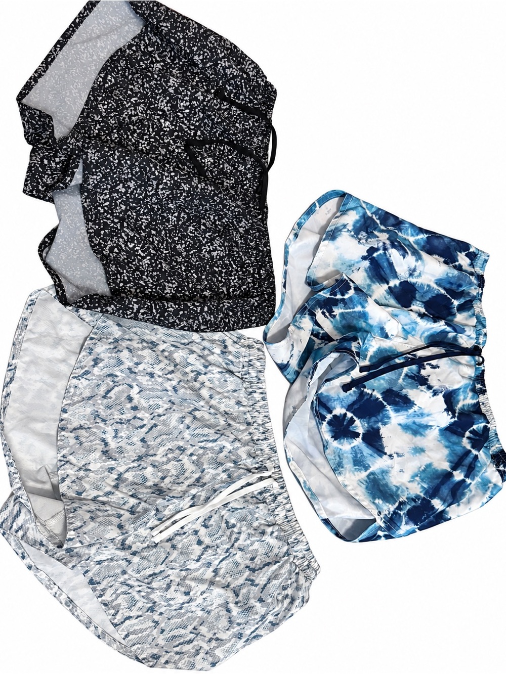 Old Navy Blue Tie-Dye and Black Athletic Shorts Set